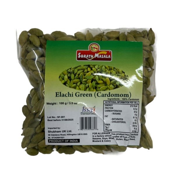 Sorath Green Cardamom (Elachi) 100 gm - Shubham Foods
