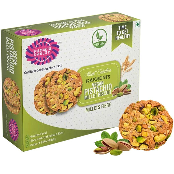Karachi Biscuits Vegan Pistachio Biscuits 250 gm - Shubham Foods