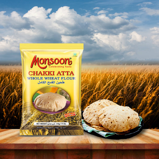 Monsoon Fresh Chakki Atta 5Kg Whole Wheat Flour – Buy Online UK