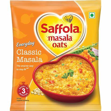 Saffola Classic Masala Oats 38g – High-Protein Instant Oatmeal with Indian Spices from Shubham Foods UK