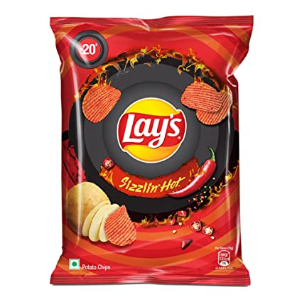 Lays Sizzlin' Hot Chips 48g – Spicy, crunchy Lay’s potato chips from Shubham Foods UK
