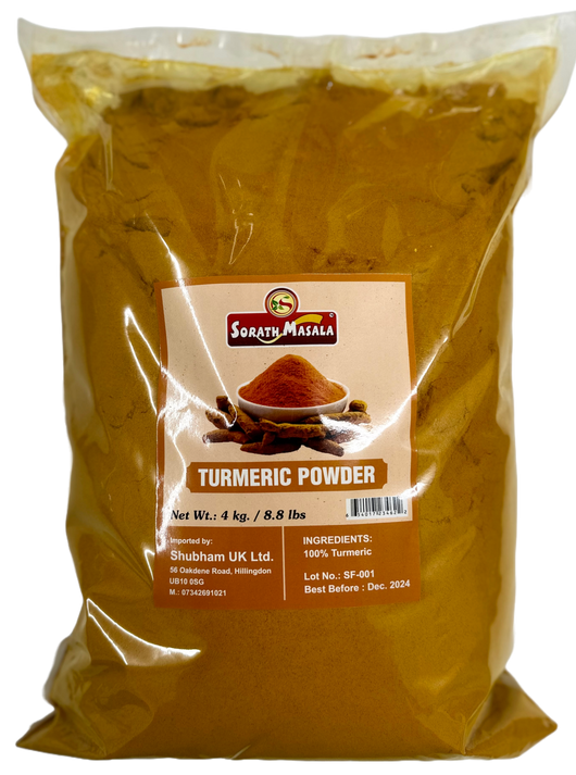 Sorath Turmeric Powder 4Kg pack – Pure Indian haldi spice available in the UK from Shubham Foods
