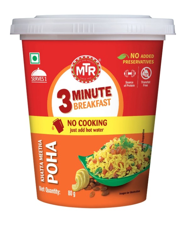 MTR 3 Minute Khatta Meetha Poha Cup 80g