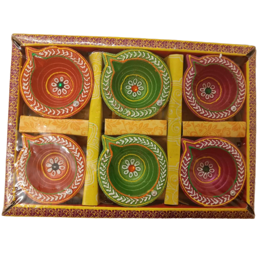 AO1 - CLAY NON WAX DIYA / PACK OF 6 - Shubham Foods