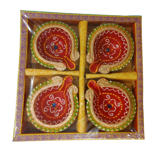 B07 - CLAY NON WAX DIYA / PACK OF 4 - Shubham Foods