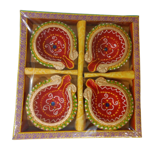 B07 - CLAY NON WAX DIYA / PACK OF 4 - Shubham Foods