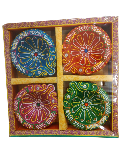 B14 - CLAY NON WAX DIYA / PACK OF 4 - Shubham Foods