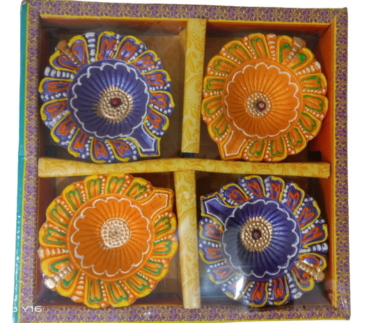 B03 - CLAY NON WAX DIYA / PACK OF 4 - Shubham Foods