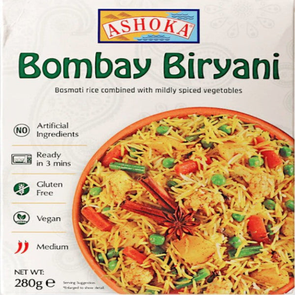 Ashoka Vegan Bombay Biryani 280g – Authentic Indian Vegan Rice Dish Online in UK | Shubham Foods