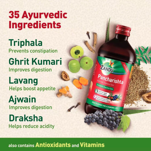 Zandu Pancharishta Ayurvedic Digestive Tonic 450ml – Authentic Indian Health Tonic Online UK