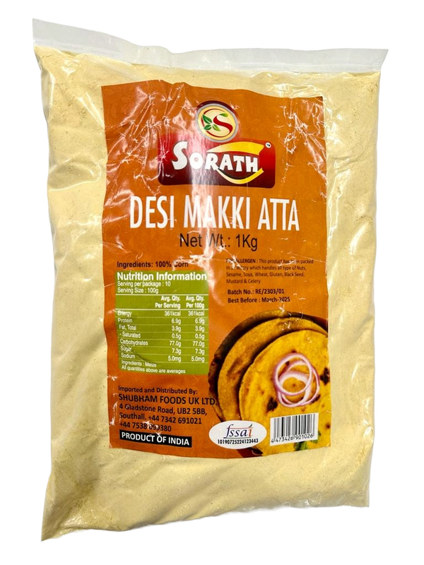 Sorath Yellow Makki Atta (Corn Flour) 1kg - Shubham Foods