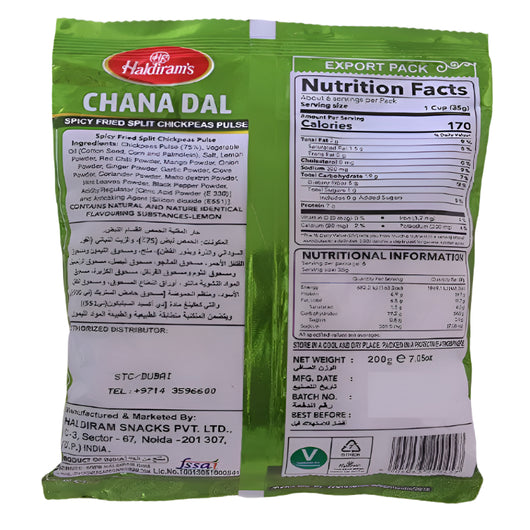 Haldiram Chana Dal 200g – Crunchy Split Chickpeas Indian Snack