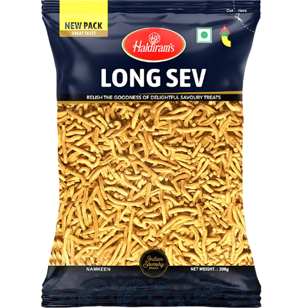 Haldiram Long Sev 200g – Crispy Indian Snack | Shubham Foods UK