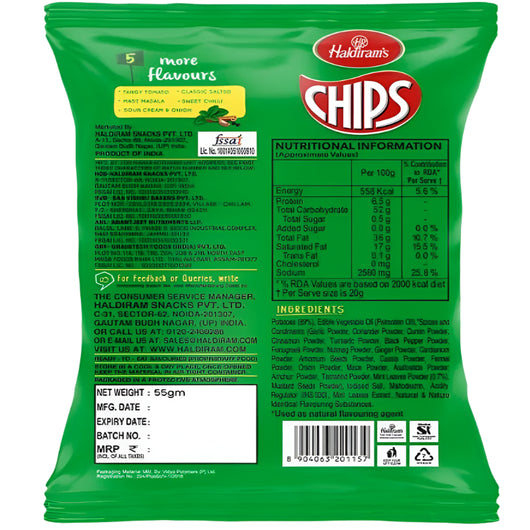 Haldiram Pudina Potato Chips 55g – Mint Flavoured Indian Snack