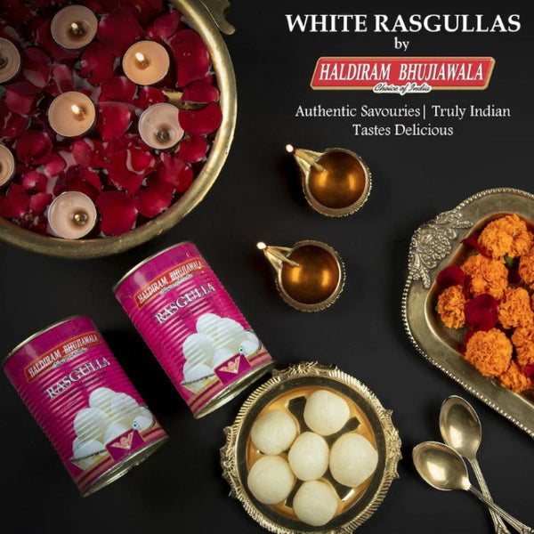 Haldiram Canned Rasgulla 1Kg – Soft Indian Bengali Sweet in Syrup