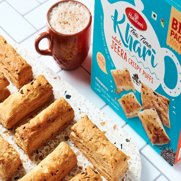 Haldiram Tea Time Crispy Khari Jeera Puffs 400g – Indian Snack Online UK