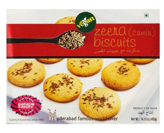 Karachi Biscuits Vegan Jeera Biscuits 400 gm - Shubham Foods