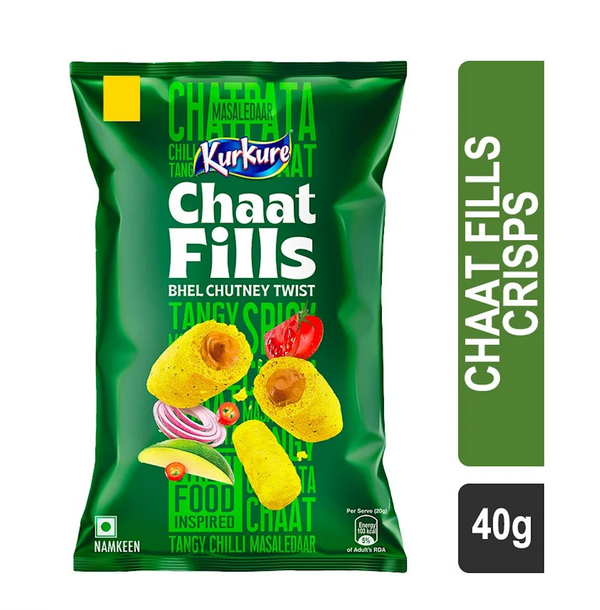 KURKURE CHAATFILLS BHELCHUTNEY TWIST(40gm)