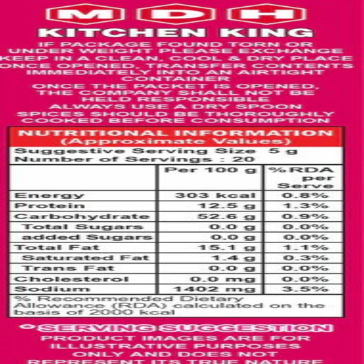 Order MDH Kitchen King Masala 100g online UK