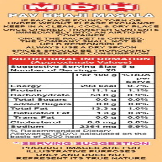 Order MDH Pav Bhaji Masala 100g – Authentic Indian Spice Mix Online UK