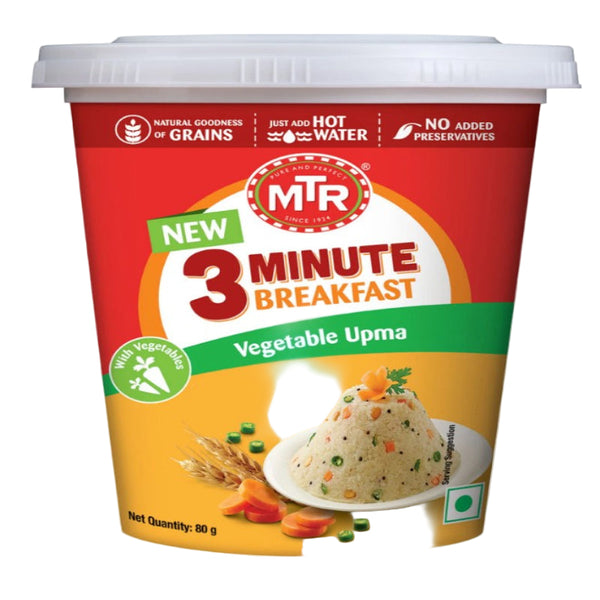 MTR 3 Minute Vegetable Upma Cup 80g – Authentic Instant South Indian Breakfast Online UK