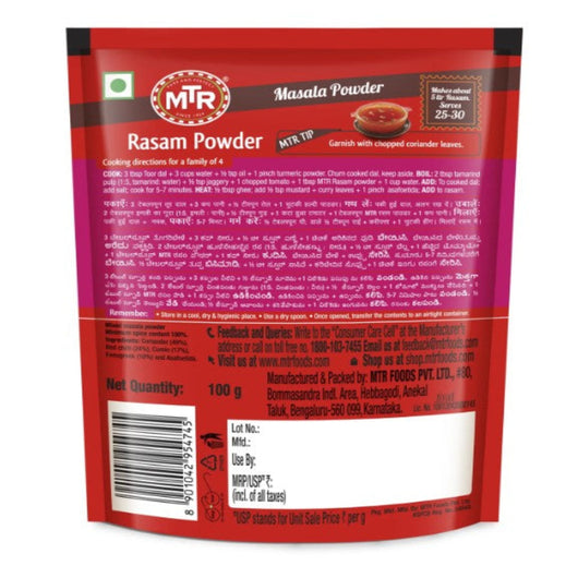 MTR Original Rasam Powder 100g – Authentic South Indian Soup Spice Mix Online UK
