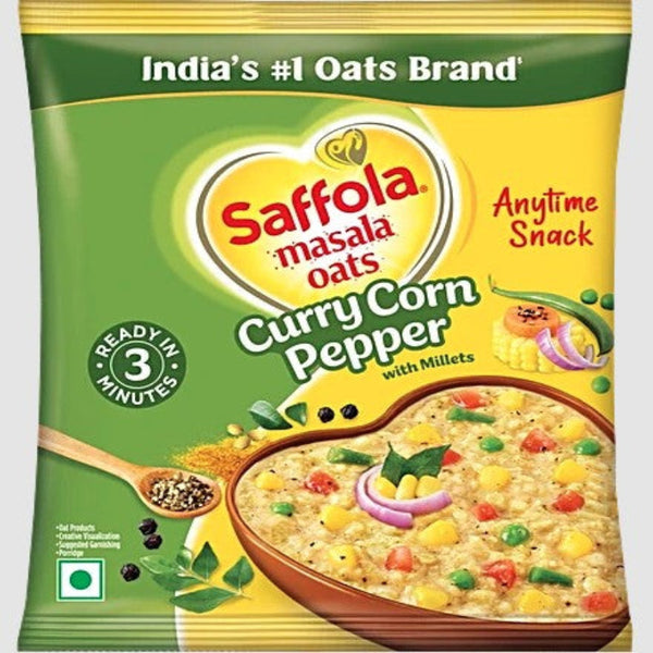 Saffola Curry and Pepper Oats 38g – Authentic Indian Instant Oats Online UK