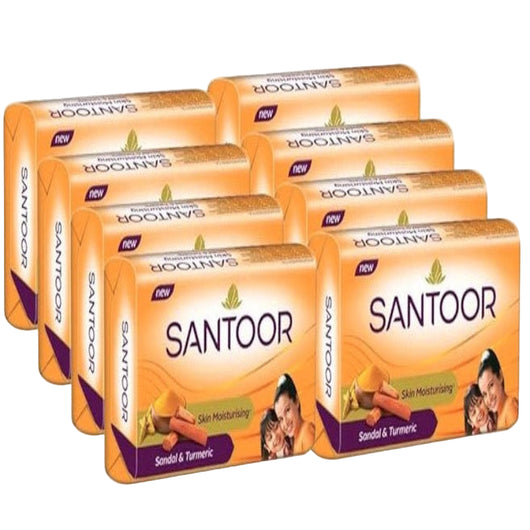 Santoor Bathing Soap 100g (Pack of 8) – Authentic Indian Sandalwood Soap Online UK