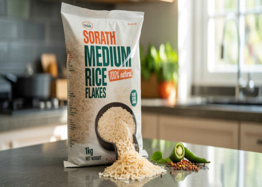 Sorath Medium Rice Flakes || Poha || Aval 1Kg – Premium Indian Breakfast Flakes Online UK