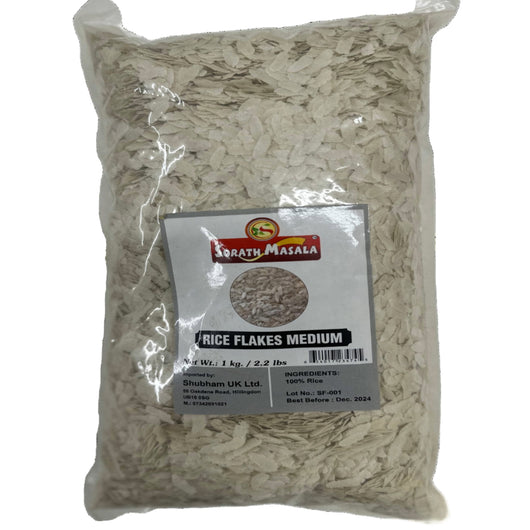 Sorath Medium Rice Flakes || Poha || Aval 1Kg – Premium Indian Breakfast Flakes Online UK