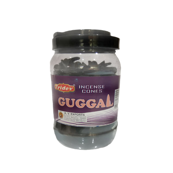 Tridev Guggal Incense Cones 500g Jar – Traditional Indian Dhoop for Pooja and Meditation