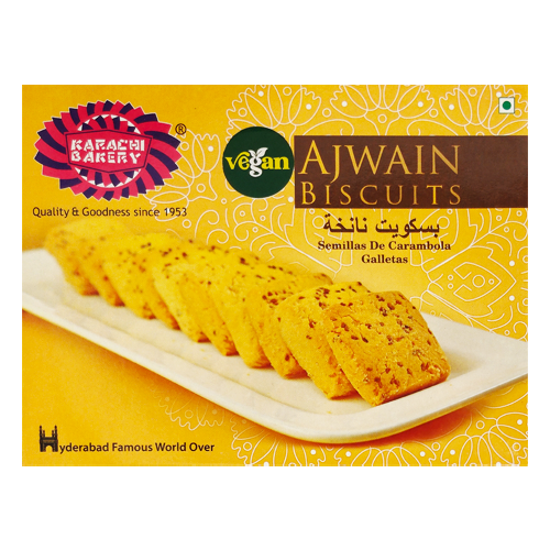 Karachi Biscuits Vegan Ajwain Biscuits 400 gm - Shubham Foods