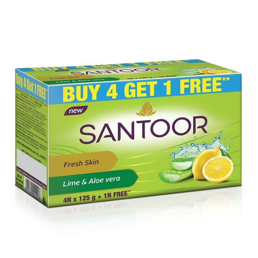Santoor Lime and Aloevera Soap 125g – Herbal Indian Bath Soap Online UK