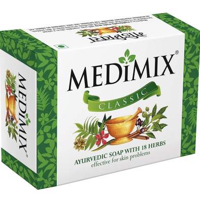 Medimix Classic Ayurvedic Soap 125g – 18 Herbs with Sandal, Ayurvedic Bath Soap UK